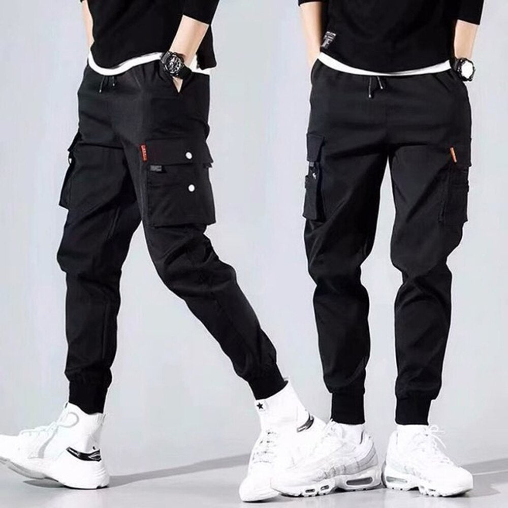 Wenkouban Mens Vintage Hip Hop Style Baggy Jeans Streetwear Pockets Men's Jogger Pants Hip Hop Sweatpants Joggers Trousers Tactical Mens Pants Cargo Harem Pants Men Clothes