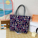 Wenkouban  Fashion Folding Women Big Size Handbag Tote Ladies Casual Flower Printing Canvas Graffiti Shoulder Bag Beach Bolsa Feminina