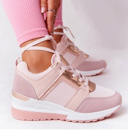 Wenkouban 2023 New Women Casual Shoes Height Increasing Sport Wedge Shoes Air Cushion Comfortable Sneakers Zapatos De Mujer