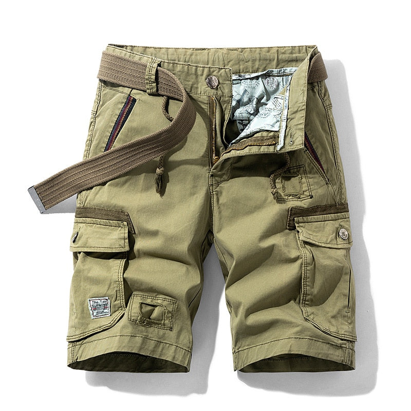 Wenkouban 2023 New Spring Summer Men Cargo Shorts Cotton Relaxed Fit Breeches Bermuda Casual Short Pants Clothing Social Cargo Short Men