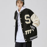 Women Fashion Clothing Trends Streetwear New Style PU Leather Stitching Embroidery Baseball Uniform Female Jacket Bomber Jacket