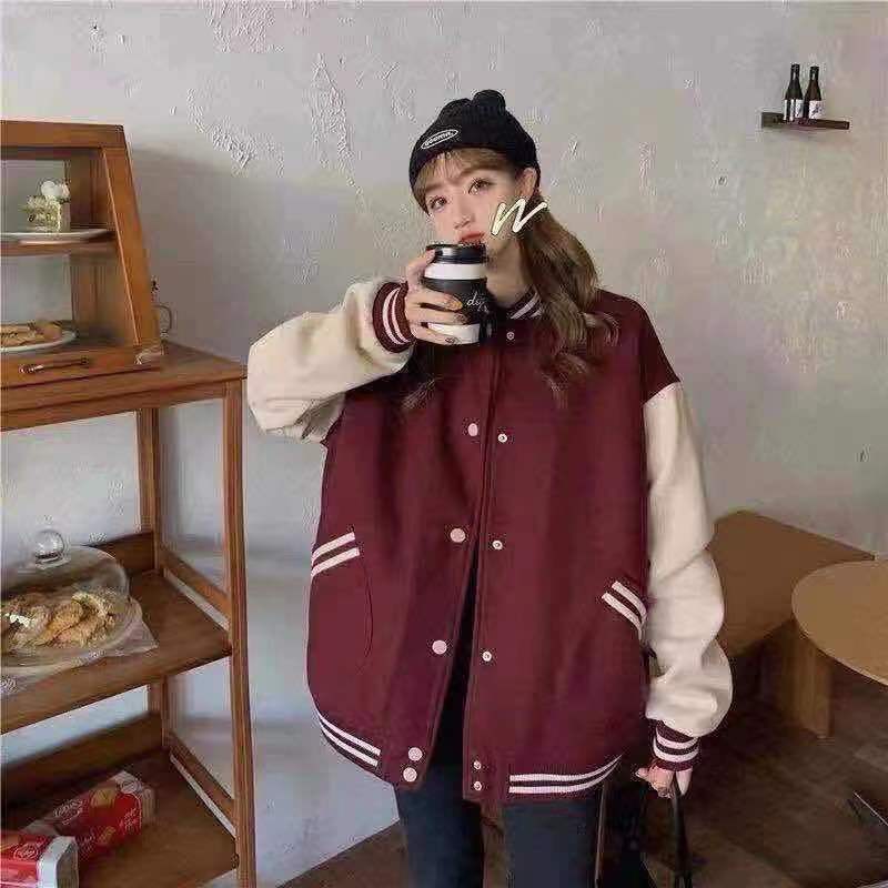 Wenkouban 2023 Jacket Female Autumn And Winter New Korean Version Of Loose Plus Velvet Thick Sweater Student Ins Baseball Uniform Tide