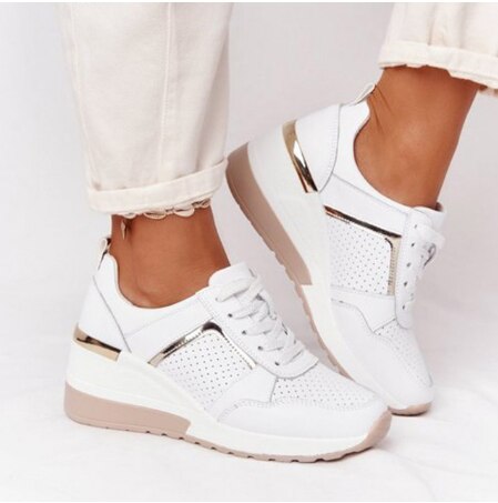 Wenkouban 2023 New Women Casual Shoes Height Increasing Sport Wedge Shoes Air Cushion Comfortable Sneakers Zapatos De Mujer