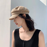 Wenkouban Sun Fashion Unisex Linen Military Hat Autumn Sailor Hats For Women Men Flat Top Captain Cap Travel Cadet Hat Navy Caps