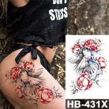 Waterproof Temporary Tattoo Sticker Dark Old School Snake Flower Flash Tattoos Black Lotus Body Art Arm Fake Tatoo Women Men