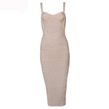 Summer Elegant Dresses Sexy Bandage Dresses Women Sleeveless Spagheti Strap Bodycon Celebrity Evening Party Dress Vestidos