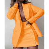 Wenkouban 2023 New Fashion 2 Piece Set Women Streetwear Candy Colour Basic Blazer Sets Coat + Shorts Slim Suit Jacket