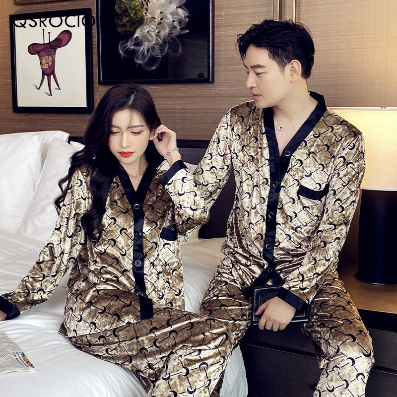 Wenkouban High Quality Women's Pajamas Set Luxury Style Sleepwear Silk Like Casual Homewear V Neck Nightwear Luxury Pyjamas New
