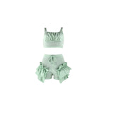 Wenkouban Sexy Ruffles Shorts And Crop Top Women Summer 2 Piece Sets Fashion Club Vacation Outfits  Items 2022