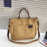 Wenkouban  Vintage Style Canvas Bag For Women Casual Tote Bag School Student Handbags Big Crossbody Bags For Women Shoulder Bag Girls Bolso