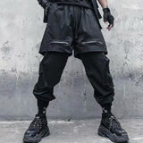 Wenkouban Back To School  Black Goth Punk Pants Men Joggers Punk Rave Gothic Trousers Male Autumn Japanese Streetwear Hip Hop Spliced