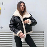 Wenkouban Women jacket 2022 Winter Fashion Fleece imitation leather Jacket Coat Long Sleeve Female Chic Tops Outerwear Beautiful street