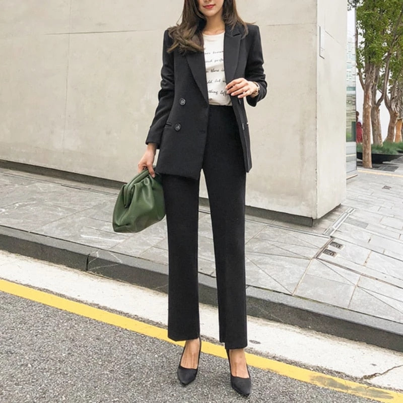 Graduation gift Women's Spring Autumn Casual Blazer Pants Suits Office Ladies Business Elegant Two-Piece Set Female Fashion Workwear Outfits