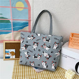 Wenkouban  Fashion Folding Women Big Size Handbag Tote Ladies Casual Flower Printing Canvas Graffiti Shoulder Bag Beach Bolsa Feminina
