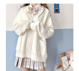 Japanese style sweater spring autumn V-neck cotton knitted sweater JK uniform cardigan multicolor Cosplay women's wear