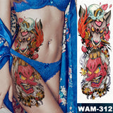 Large Arm Sleeve Tattoo Ninetales Sakura Cat Demon Waterproof Temporary Tatto Sticker Japanese Body Art Full Fake Tatoo Women