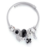 Wenkouban Love Heart DIY Bracelet Crystal Bead Charms Bracelets & Bangles Fashion Indian Jewelry Steel Chain Wristband Brand Gift