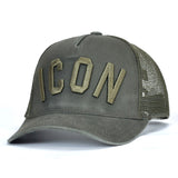 Summer Mesh cap Embroidery ICON Letters Cotton Baseball Caps High Quality Cap Men Women Trucker Cap White Cap Dad Hat