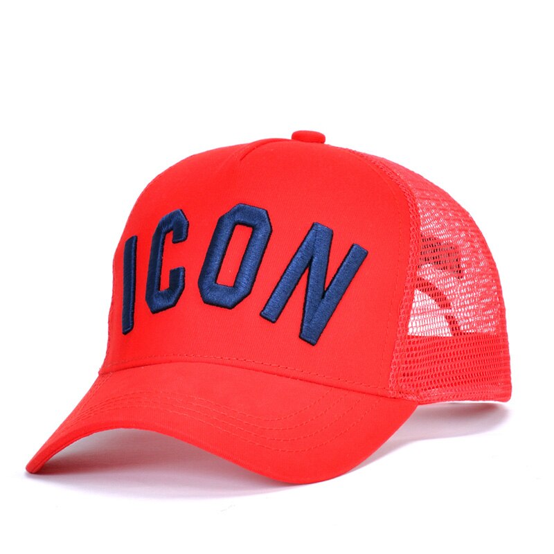 Summer Mesh cap Embroidery ICON Letters Cotton Baseball Caps High Quality Cap Men Women Trucker Cap White Cap Dad Hat