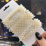 Wenkouban 1Set Handmade Pearls Hair Clips Pin for Women Fashion Geometric Flower Barrettes Headwear Girls Sweet Hairpins Hair Accessorie