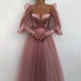 SoDigne A line Evening Dress Short 2021 Simple Evening Gown Long Sleeves Robe De Soiree Formal Party Dresses  Custom made dh1115