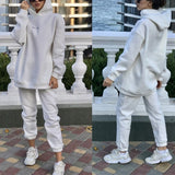 Wenkouban Back To School Women's Fleece Tracksuit Hoodies Two Piece Sets Long Sleeve Hooded Joggers Pants Suit Female Casual Sportswear Set