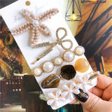 Wenkouban New 2022 Hair Accessories Set For Women Fashion Crystal Simulation Pearl Hair Clips Headwear Jewelry 5PCS Hairpins Ornaments