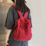 Wenkouban School Bag Student Shoulders Large Capacity Khaki Backpack Fashion Canvas Backpacks Female College Teen Computer Bag Mochila