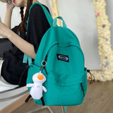 Wenkouban Teenage Girl Green School Bag Small Cute Lady Backpack Waterproof Nylon Female Kawaii Bag College Student Women Backpack Fashion