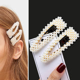 Wenkouban 1Set Handmade Pearls Hair Clips Pin for Women Fashion Geometric Flower Barrettes Headwear Girls Sweet Hairpins Hair Accessorie