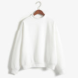Wenkouban Woman Sweatshirts 2022 Sweet Korean O-neck Knitted Pullovers Thick Autumn Winter Candy Color Loose Hoodies Solid Womens Clothing