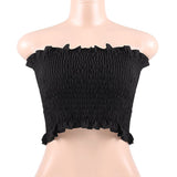 Corset Top Women Sexy Top Strapless Tube Top Off Shoulder Tank Tops Black Slim Sleeveless Vest Ruched Crop Top Club Y2K Clothes