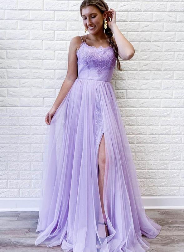 Vestidos De Noite Prom Dresses Long 2021 Side Split Suknie Wieczorowe Tulle Appliques Formal Gowns Robe De Soiree