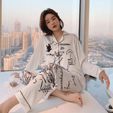 Wenkouban High Quality Women's Pajamas Set Houndstooth Ins Style Sleepwear Cotton V Neck Homewear Casual Nightwear пижама женская