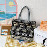 Wenkouban  Fashion Folding Women Big Size Handbag Tote Ladies Casual Flower Printing Canvas Graffiti Shoulder Bag Beach Bolsa Feminina