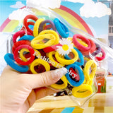 Wenkouban 50Pcs/Bag Colorful Nylon Small Rubber Band For Girl Fashion Children Tie Ponytail Holder Elastic Scrunchie Kids Hair Accessories