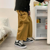 Wenkouban Men's Cargo Trousers Male Harajuku Black Cargo Pants Men Wide Leg Pants For Men Streetwear Baggy Oversize Plus Size