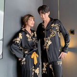 Wenkouban Women's Pajamas Set V Neck Fashion Circle Print Sleepwear Silk Like Nightie Leisure Home Clothes Nightwear Pyjamas Femme