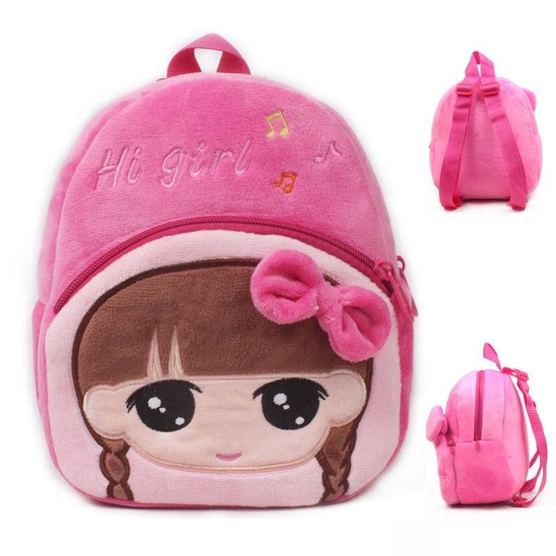 Wenkouban Fashion Children School Bags 3D Cartoon Print Plush Kids Backpack Kindergarten Boys And Girls School Bags Mini Backpack Book Bag