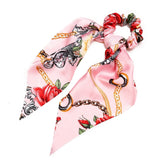Wenkouban Fashion Hair Scrunchies Jewelry Ponytail Holder Bow Elastic Hair Accessories For Women Scarf Bow Tie Hair Band Ribbon Headwear