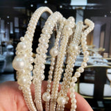 Wenkouban 23 Styles Simulation Pearl Hairbands Women Hair Accessories Korean Handmade Bow Flower Hoops Headband Wedding Ornaments 2022 New