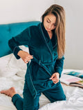 Wenkouban Velvet Warm Pajamas For Women Bathrobe Female Set Solid Pocket Long Sleeves Nightgowns Women Clothing Sleepwear Casual Robe Sets