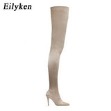 Wenkouban 2022 Thigh High Boots Over The Knee Elastic Stretch Boots Women Botas Mujer Sexy Knee High Heels Sock Boots New
