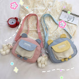 Wenkouban Japanese Style Lovely Small Bag Women Cartoon Bear Ears Nylon Bag Student Girl Crossbody Bags For Women Bolsa Mujer Shoulder Bag