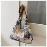 Wenkouban New Shoulder Bag For Women Newspaper Print Oxford Handbags PU Leather Straps Bucket Bag Ladies Tote Bag Hand Bags Bolsos