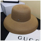 Wenkouban Red British Big Factory Produce Design Summer  Hepburn Elegant Lady Straw Leisure Cap Women Bucket Hat