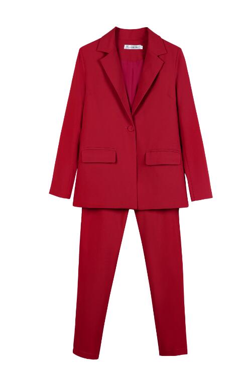 Graduation gift Work Pant Suits OL 2 Piece Set For Women Business Interview Suit Set Uniform Slim Blazer And Pencil Pant Office Lady Suit