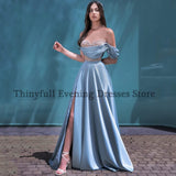 Graduation dress Sexy Prom Evening Dresses Sweetheart Satin High Split Party Dress Floor Length A-Line Lace Cocktail Gowns Custom Size