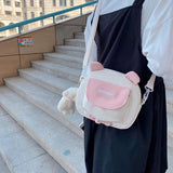 Wenkouban Japanese Style Lovely Small Bag Women Cartoon Bear Ears Nylon Bag Student Girl Crossbody Bags For Women Bolsa Mujer Shoulder Bag
