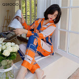 High Quality Women's Pajamas Set Luxury Style Sleepwear Silk Like Casual Homewear V Neck Nightwear Luxury Pyjamas New